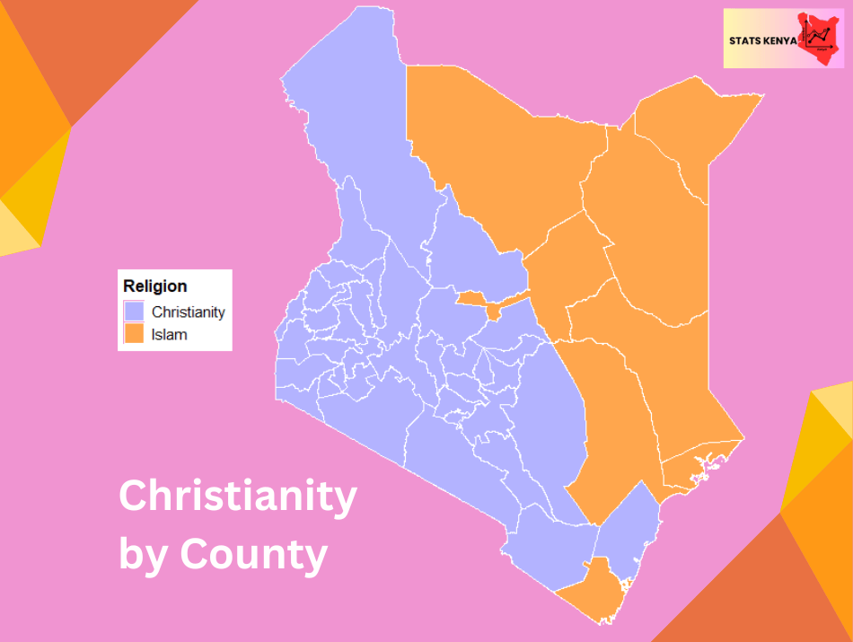 Image shows Christians in Kenya by County and Denomination