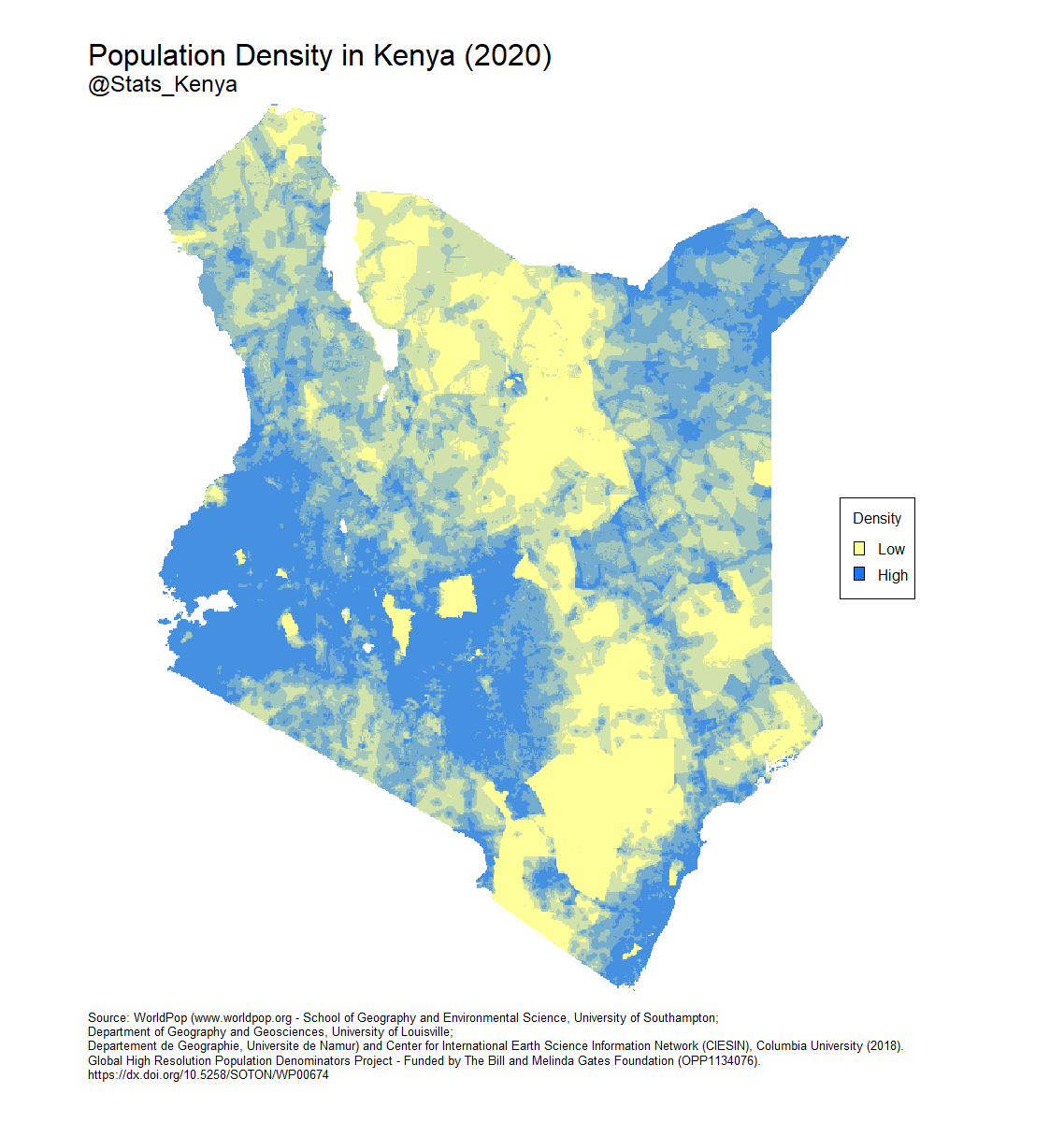 Image shows Kenya Population Density by County | Data, Map and Charts